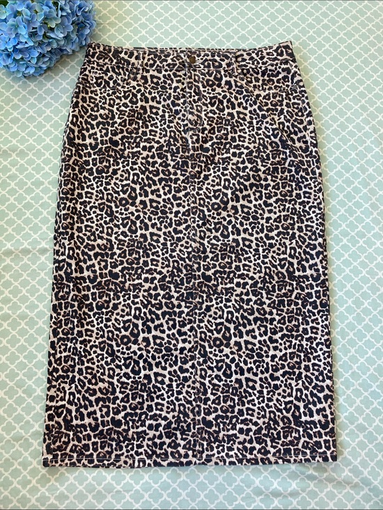 Liz Claiborne Dresses & Skirts - Liz Claiborne Leopard Print Denim Maxi 16